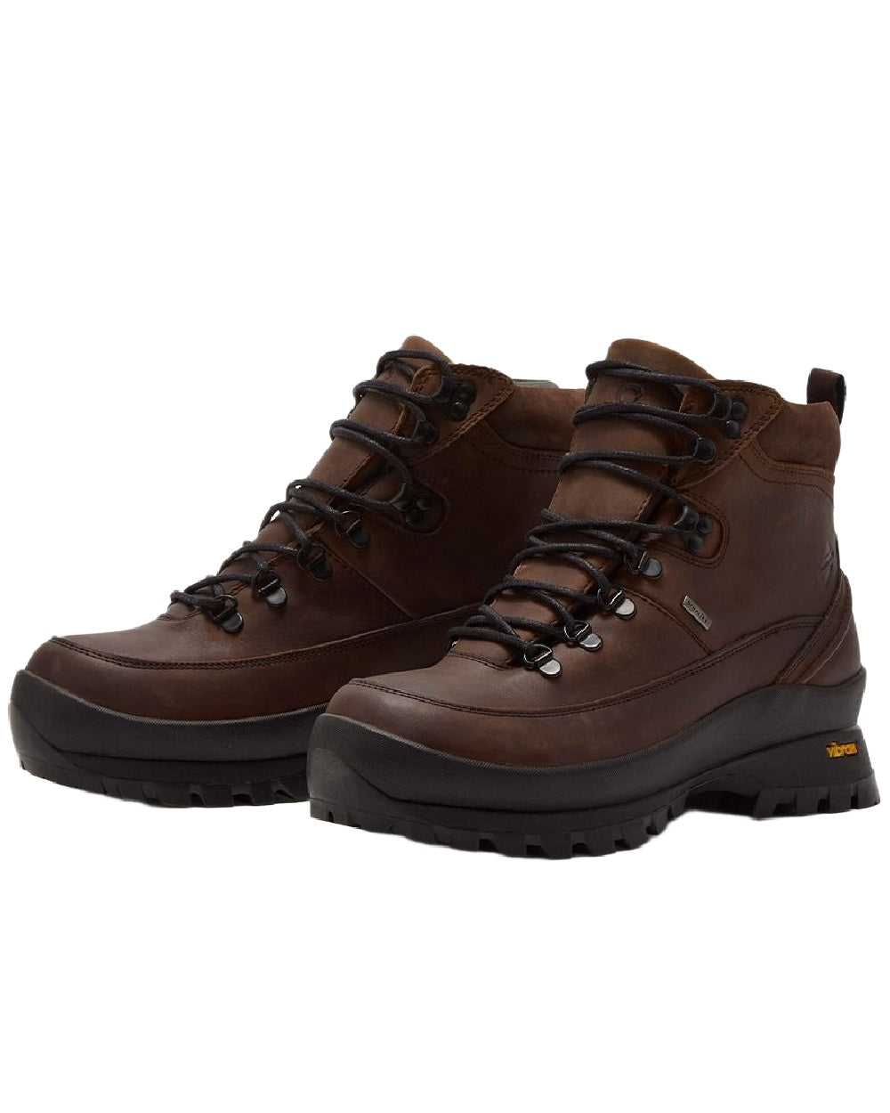Dark Brown Coloured Chatham Mens Challacombe Premium Leather Waterproof Hiking Boots on white background