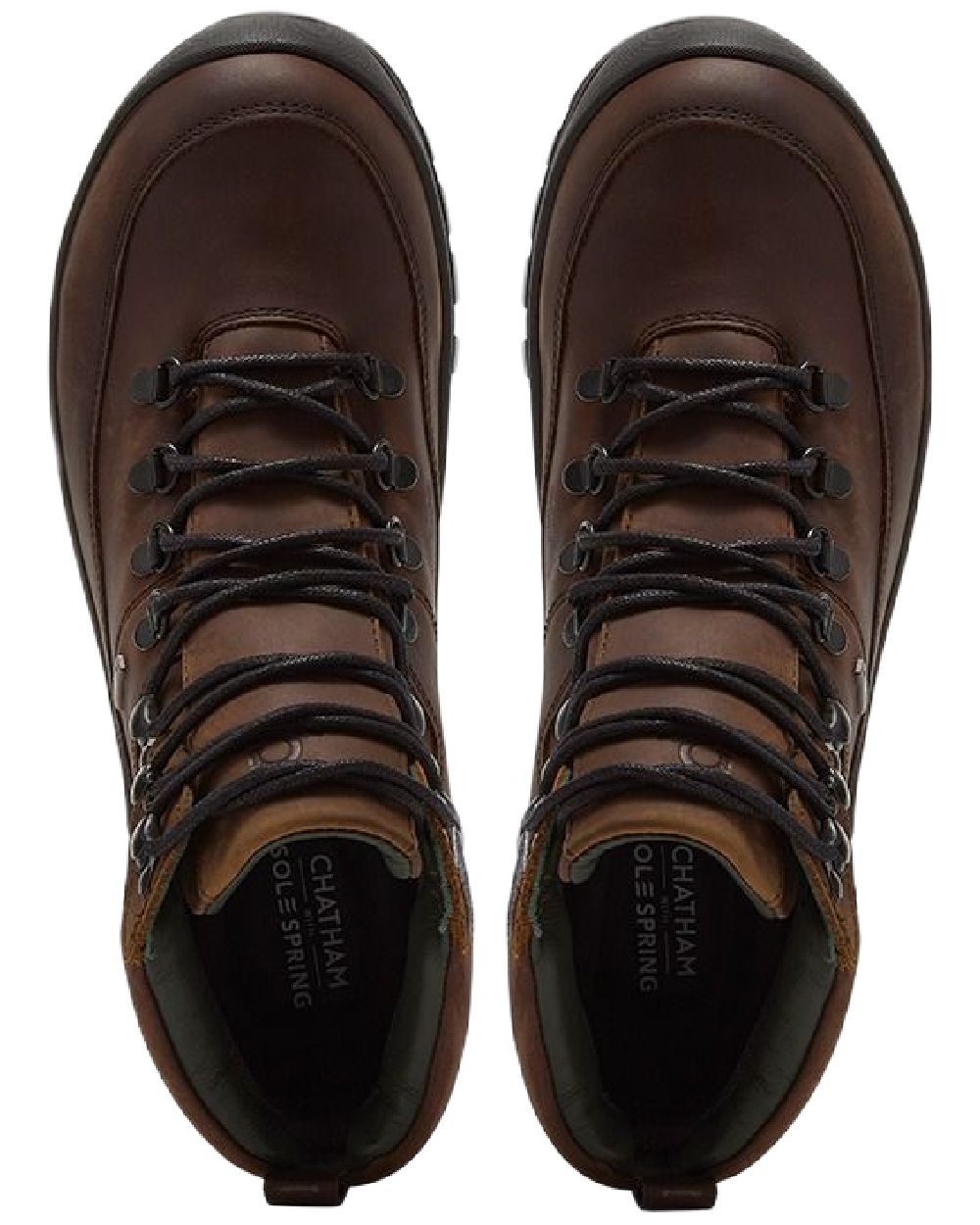 Dark Brown Coloured Chatham Mens Challacombe Premium Leather Waterproof Hiking Boots on white background