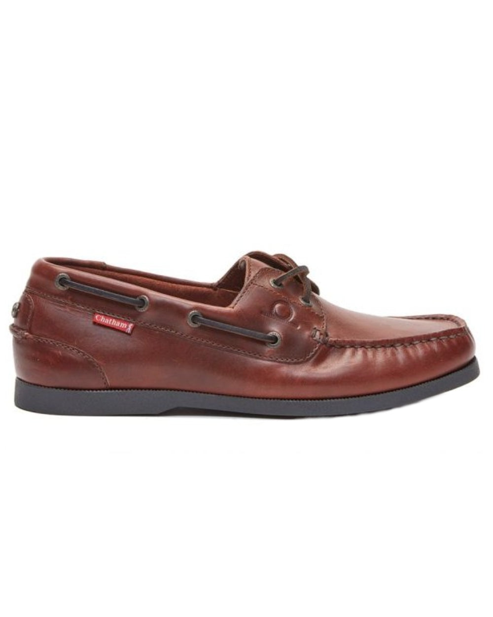 Burgundy Coloured Chatham Mens Galley II Leather Boat Shoes on white background