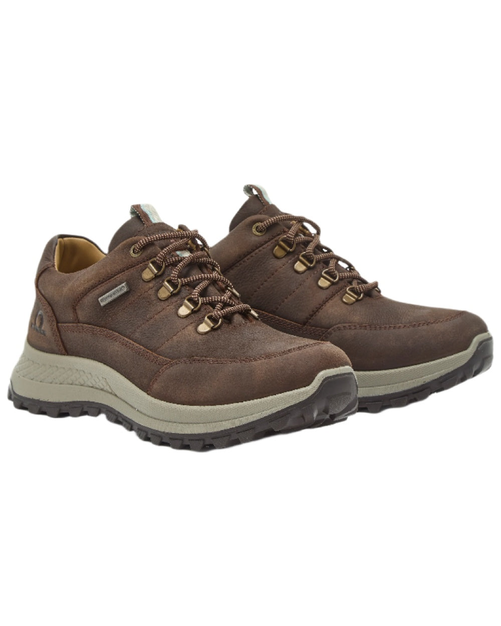 Dark Brown Coloured Chatham Mens Holgate Premium Waterproof Leather Hiking Shoes on white background