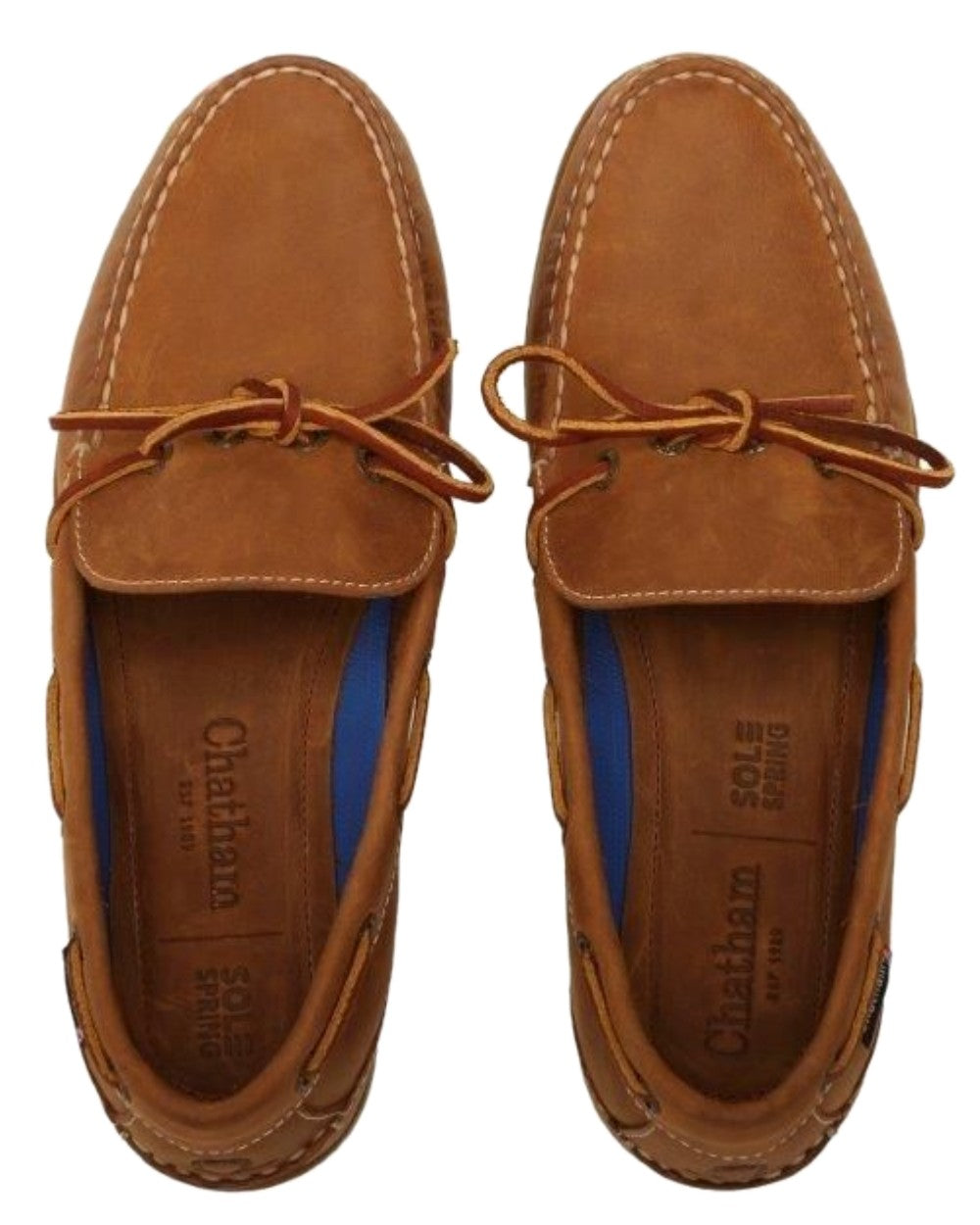 Walnut Coloured Chatham Mens Saunton G2-Slip-On Deck Shoes on white background