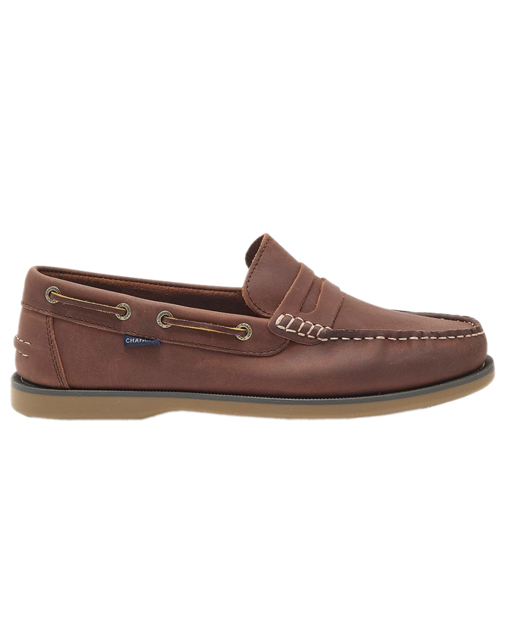 Burgundy Coloured Chatham Mens Shanklin-Premium Leather Loafers on white background