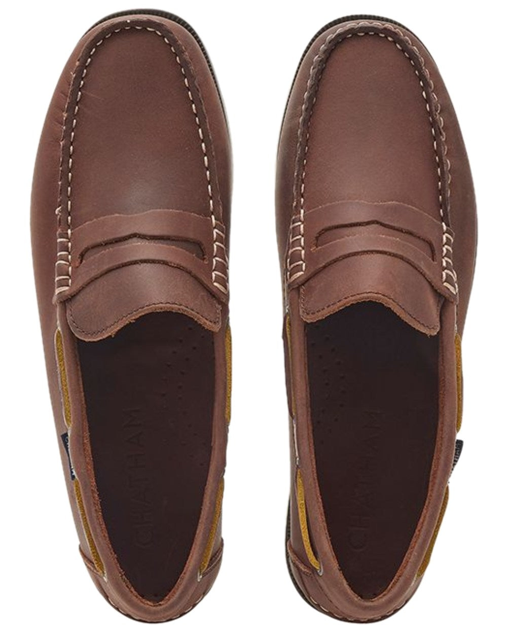 Burgundy Coloured Chatham Mens Shanklin-Premium Leather Loafers on white background