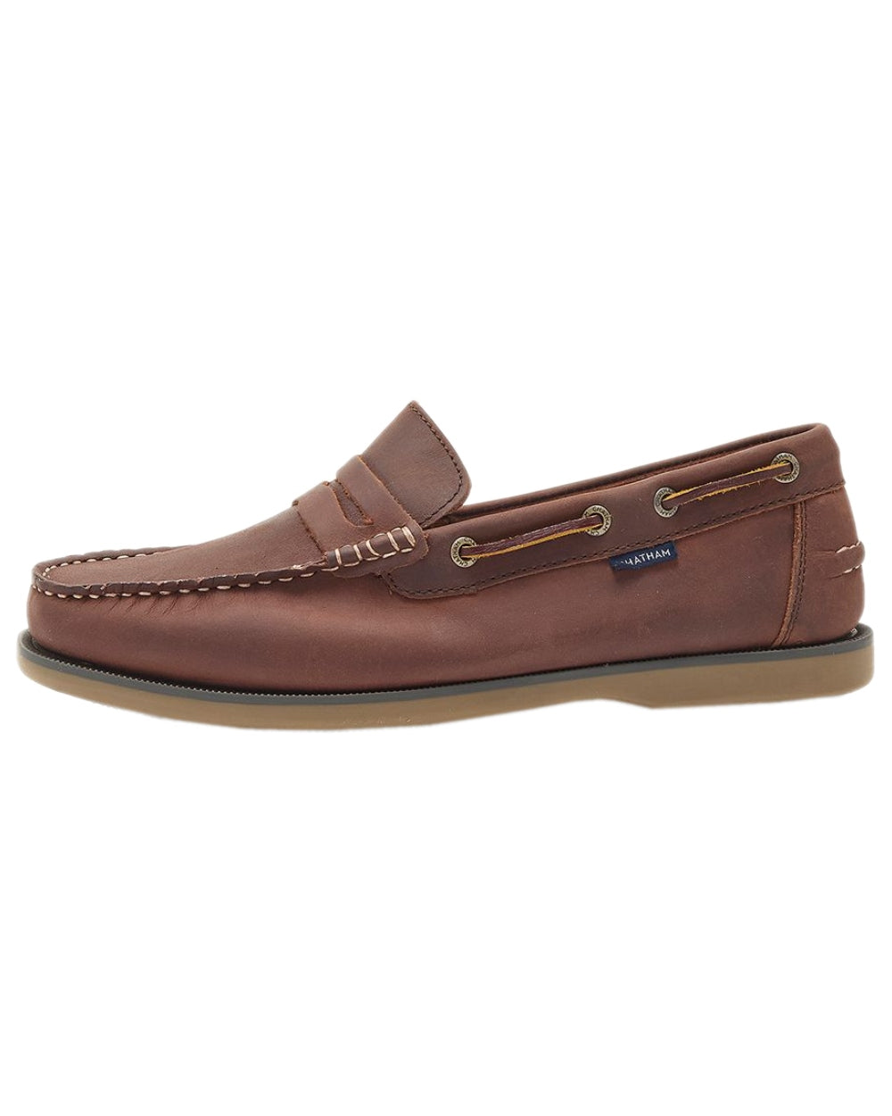 Burgundy Coloured Chatham Mens Shanklin-Premium Leather Loafers on white background