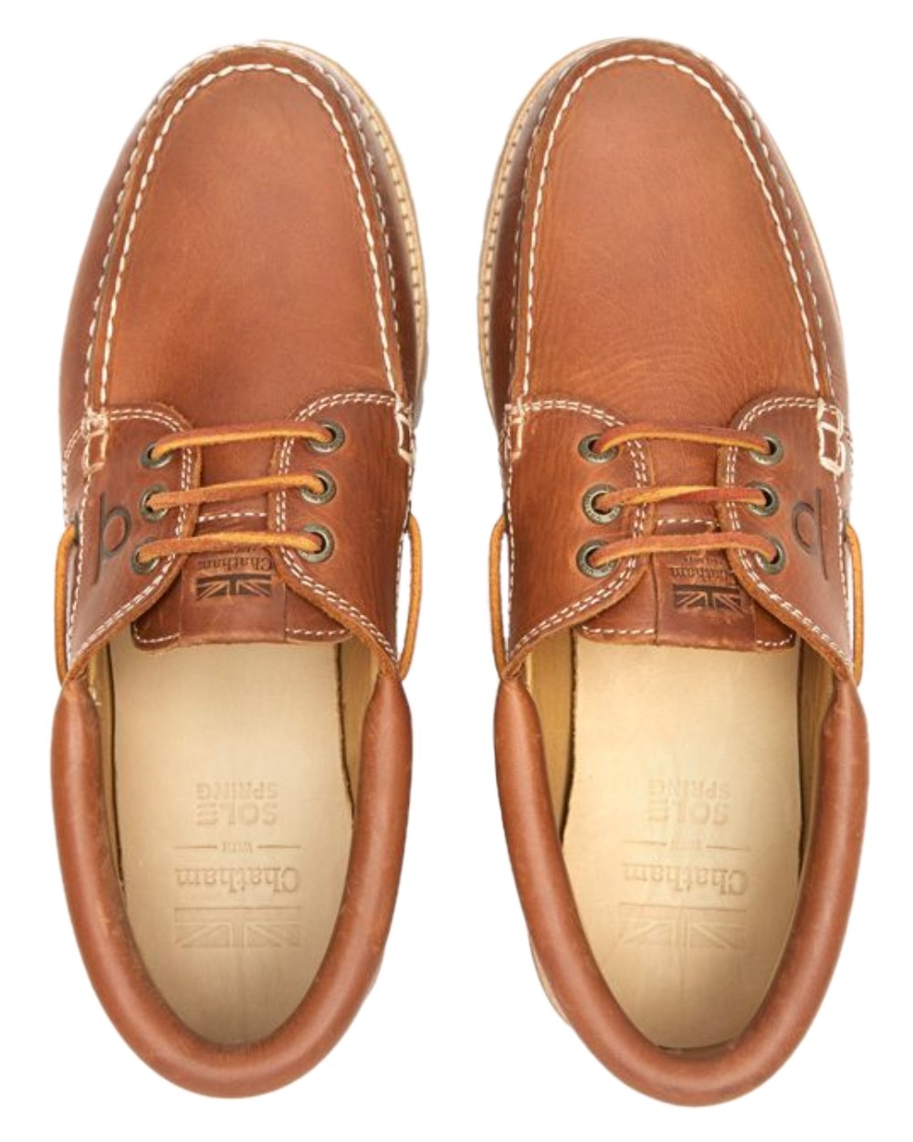 Tan Coloured Chatham Mens Sperrin-Winter Boat Shoes on white background
