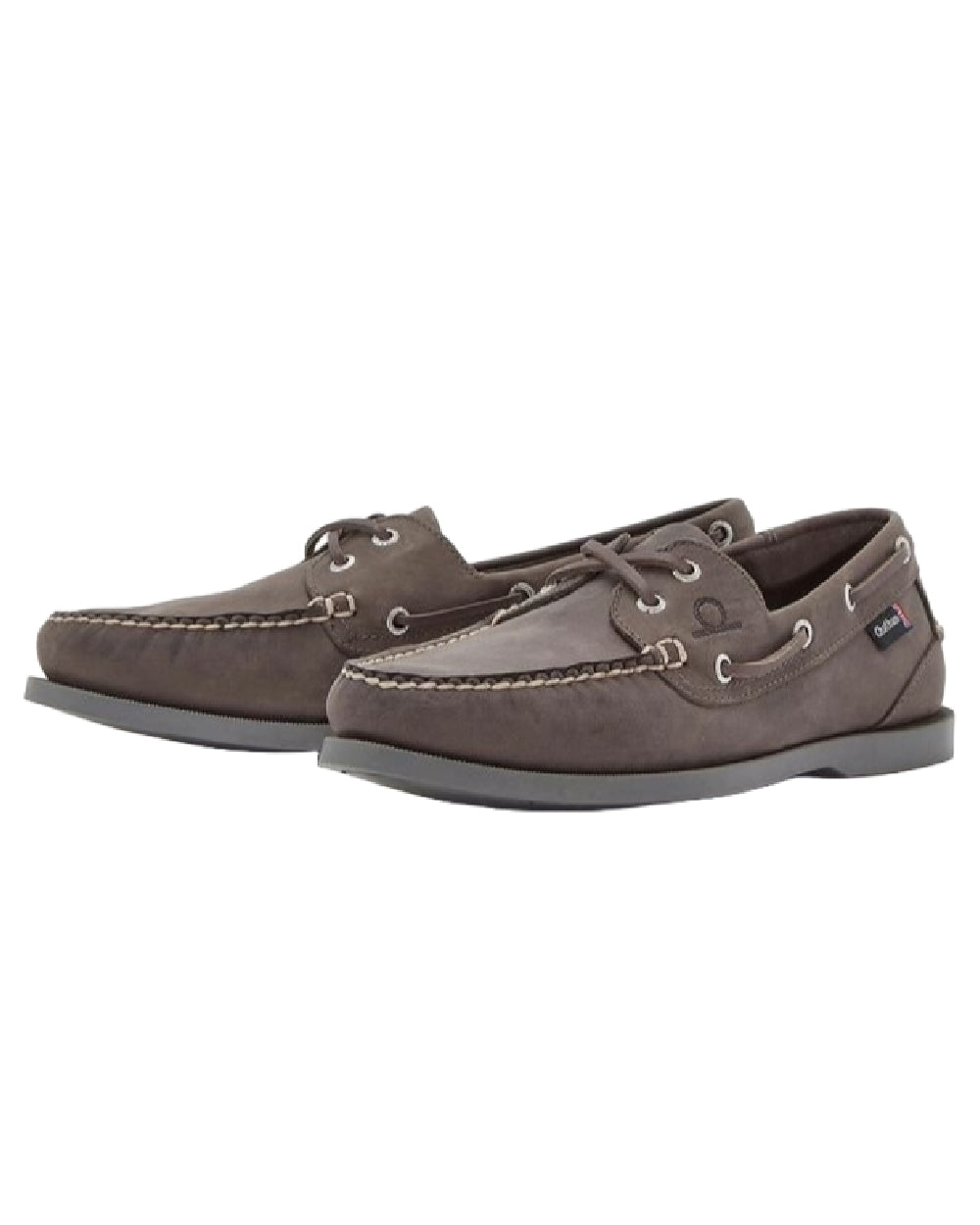 Dark Grey Coloured Chatham Mens The Deck II G2 Premium Leather Boat Shoes on white background