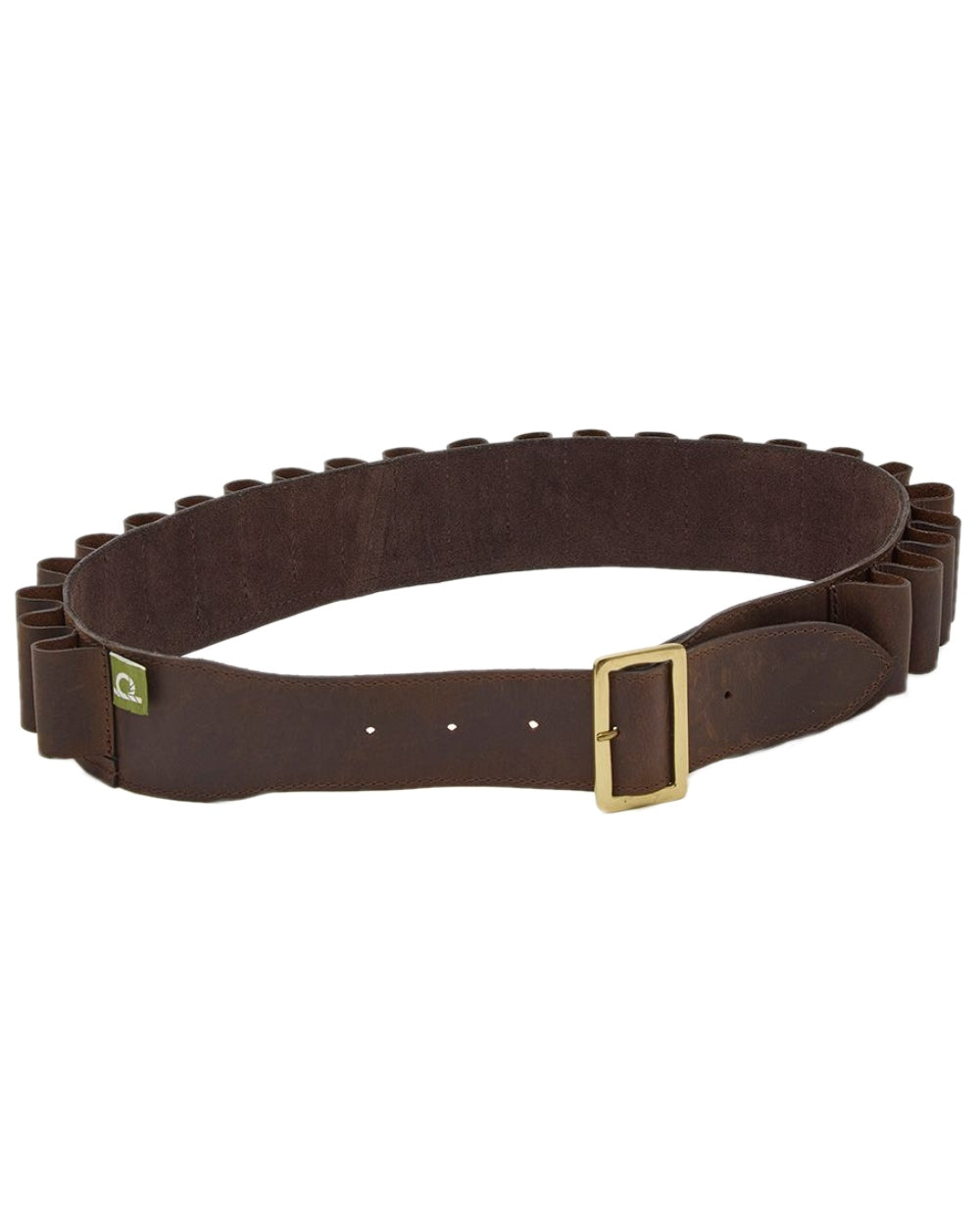 Brown Coloured Chatham Premium Antique Oiled Leather 12 Gauge Cartridge Belt on white background