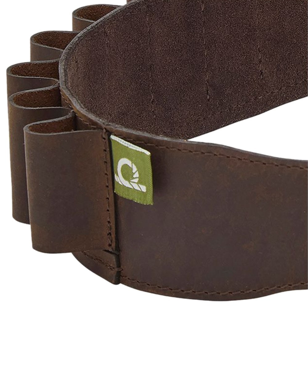 Brown Coloured Chatham Premium Antique Oiled Leather 12 Gauge Cartridge Belt on white background