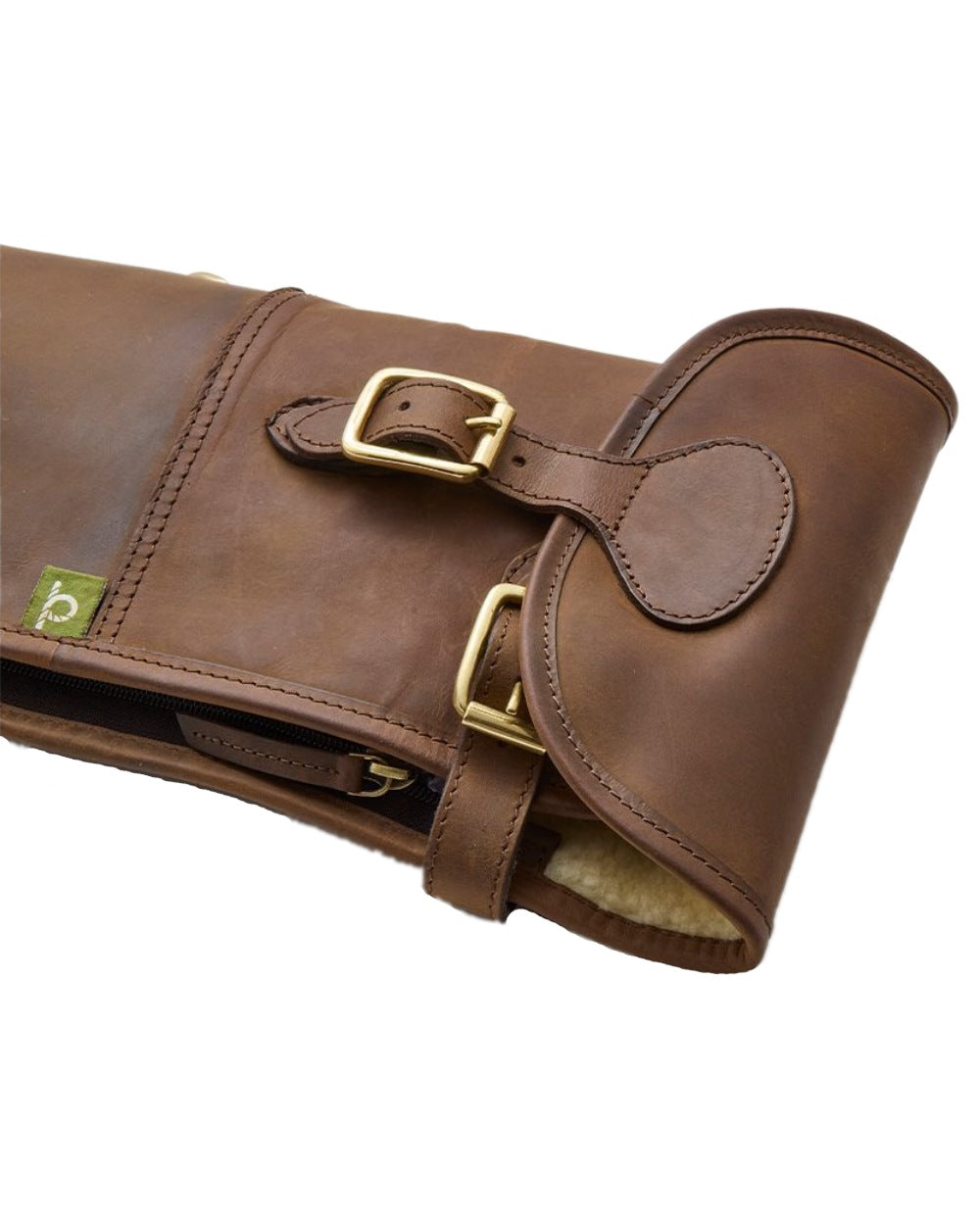 Brown Coloured Chatham Premium Antique Oiled Leather Gun Slip on white background