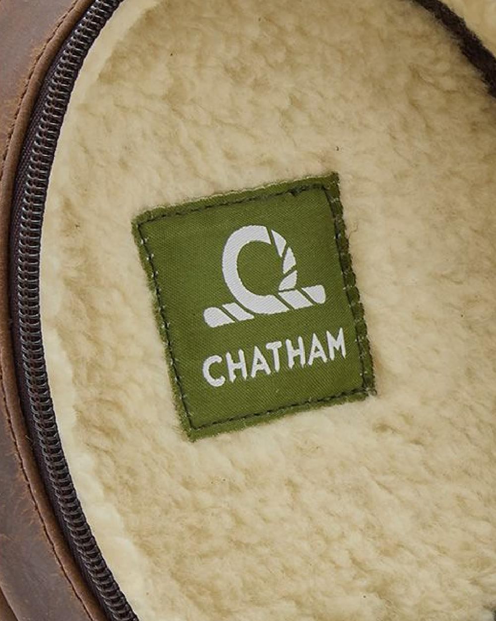 Brown Coloured Chatham Premium Antique Oiled Leather Hearing Protection Case on white background