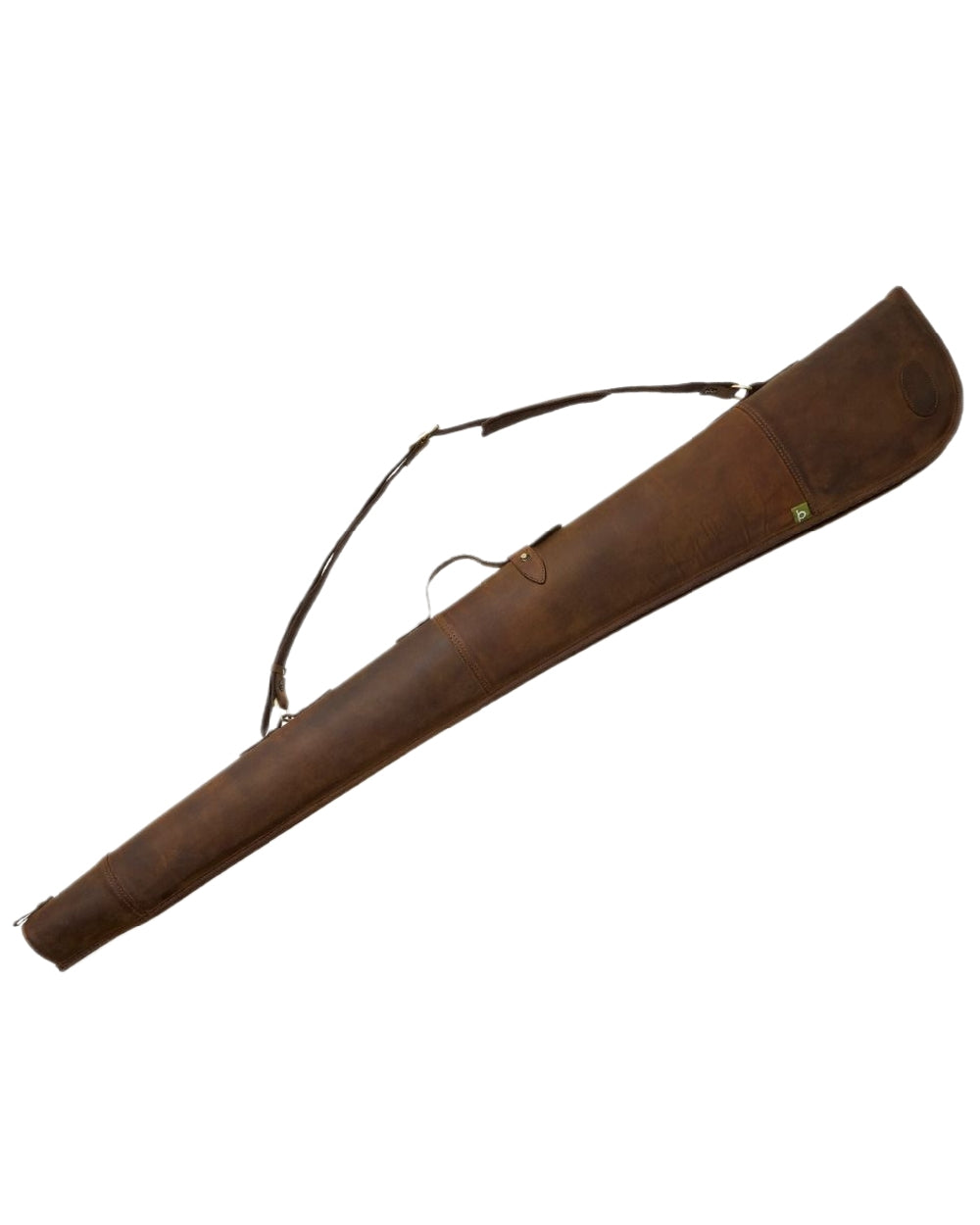 Brown Coloured Chatham Premium Pull Up Leather Full Zip Gun Slip on white background