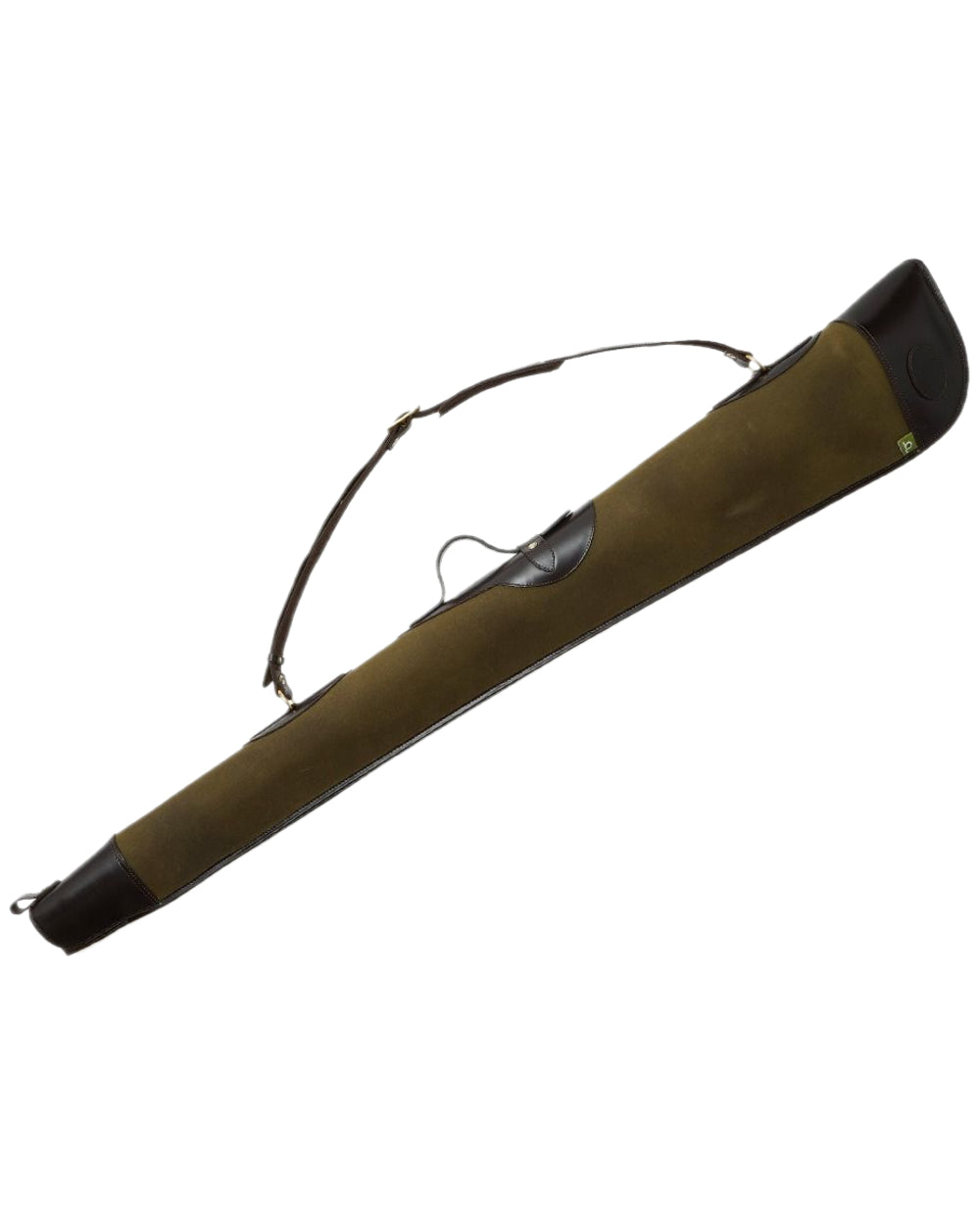 Green Dark Brown Coloured Chatham Premium Pull Up Leather Full Zip Gun Slip on white background