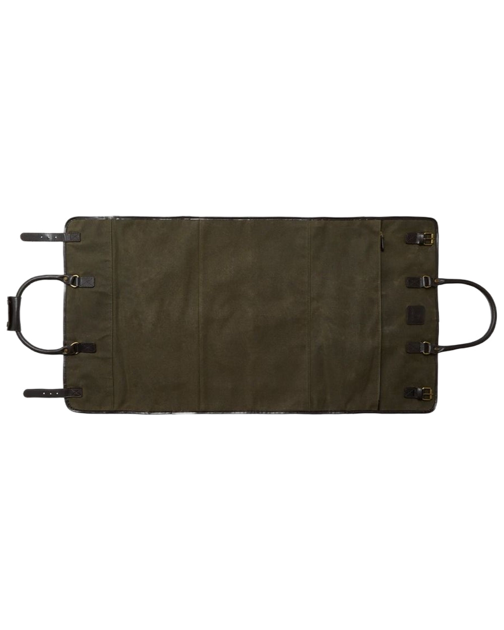 Green Dark Brown Coloured Chatham Waxed Canvas Duffel Bag & Suit Carrier on white background