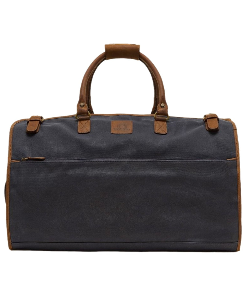 Navy Brown Coloured Chatham Waxed Canvas Duffel Bag & Suit Carrier on white background