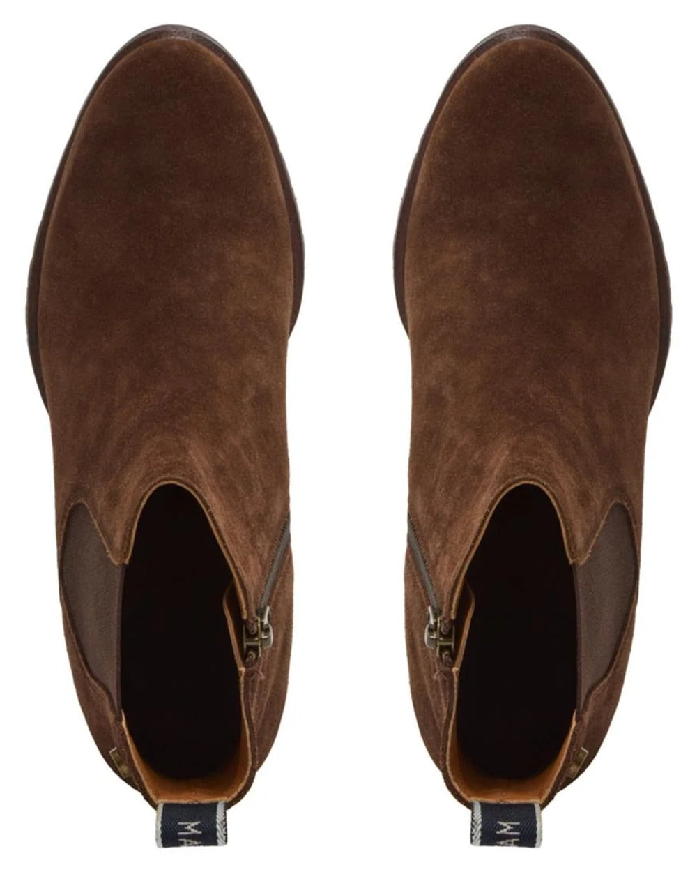 Dark Brown coloured Chatham Womens Ashwell Heeled Chelsea Boots on white background