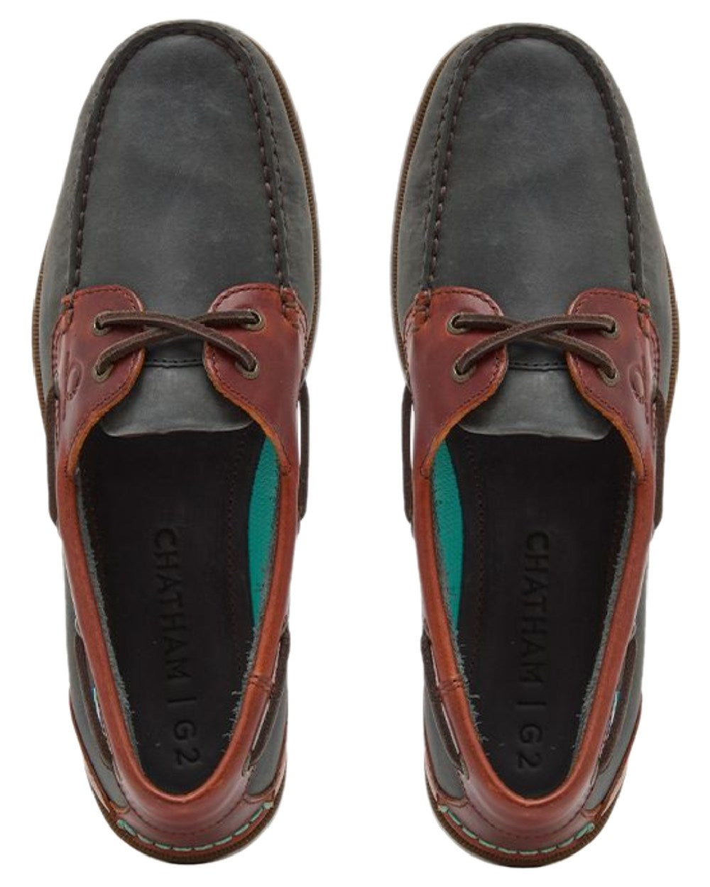 Navy Seahorse Coloured Chatham Womens Bermuda G2 Leather Boat Shoes on white background