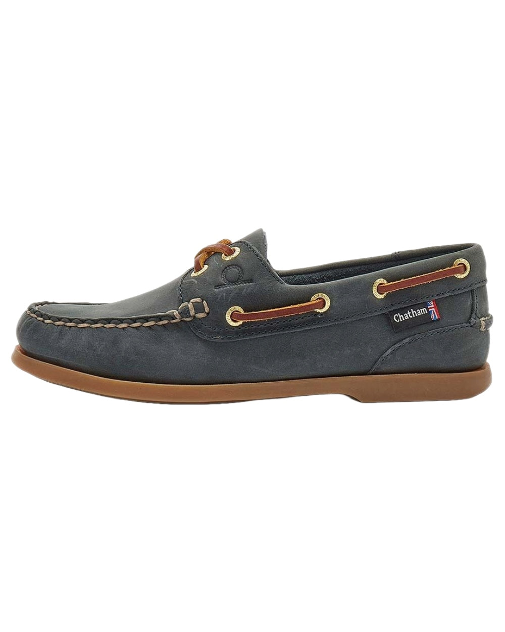 Blue Coloured Chatham Womens Deck II G2 Premium Leather Boat Shoes on white background
