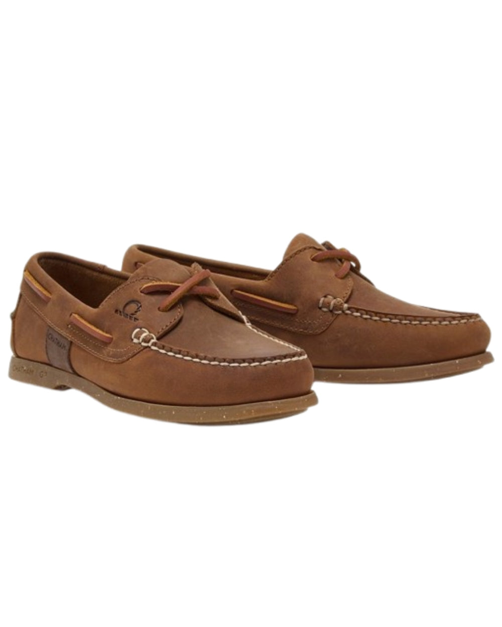 Walnut Coloured Chatham Womens Java II G2-Premium Leather Sustainable Deck Shoe on white background