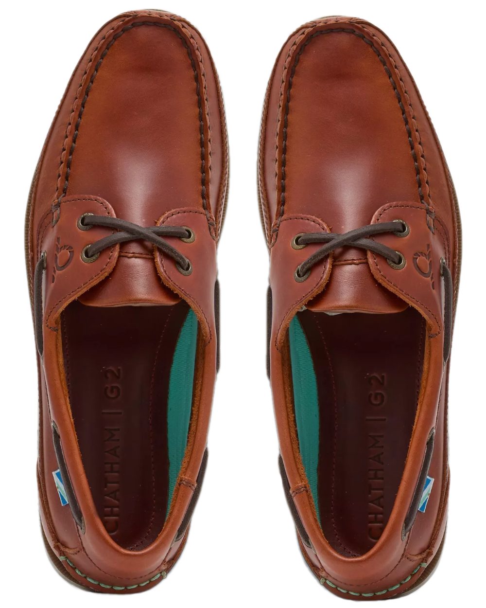Chestnut Coloured Chatham Womens Kayak G2-Premium Leather Wide-Fit Boat Shoes on white background