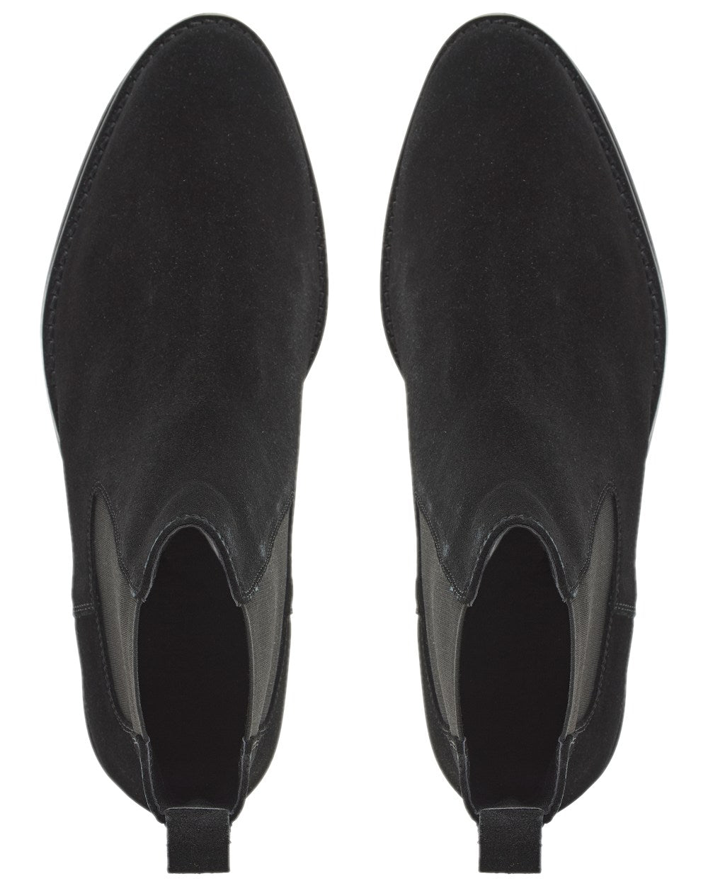 Black Coloured Chatham Womens Lynch Premium Suede Chelsea Boots on white background