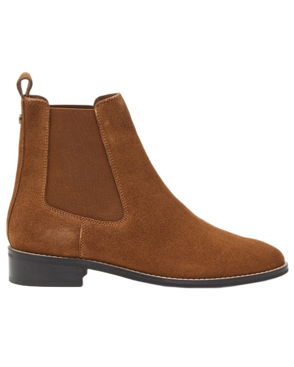 Tan Coloured Chatham Womens Lynch Premium Suede Chelsea Boots on white background