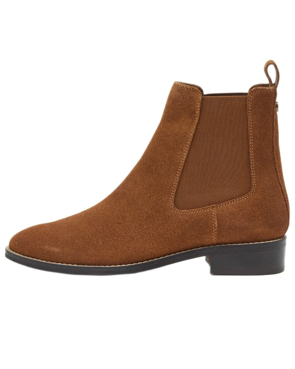 Tan Coloured Chatham Womens Lynch Premium Suede Chelsea Boots on white background