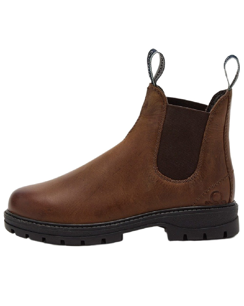 Tan Coloured Chatham Womens Oasby Premium Leather Outdoor Chelsea Boots on white background