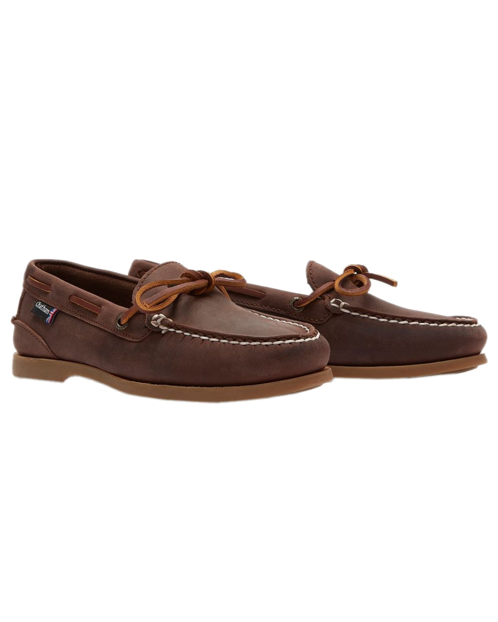 Chocolate Coloured Chatham Womens Olivia G2-Premium Nubuck Slip-On Deck Shoes on white background
