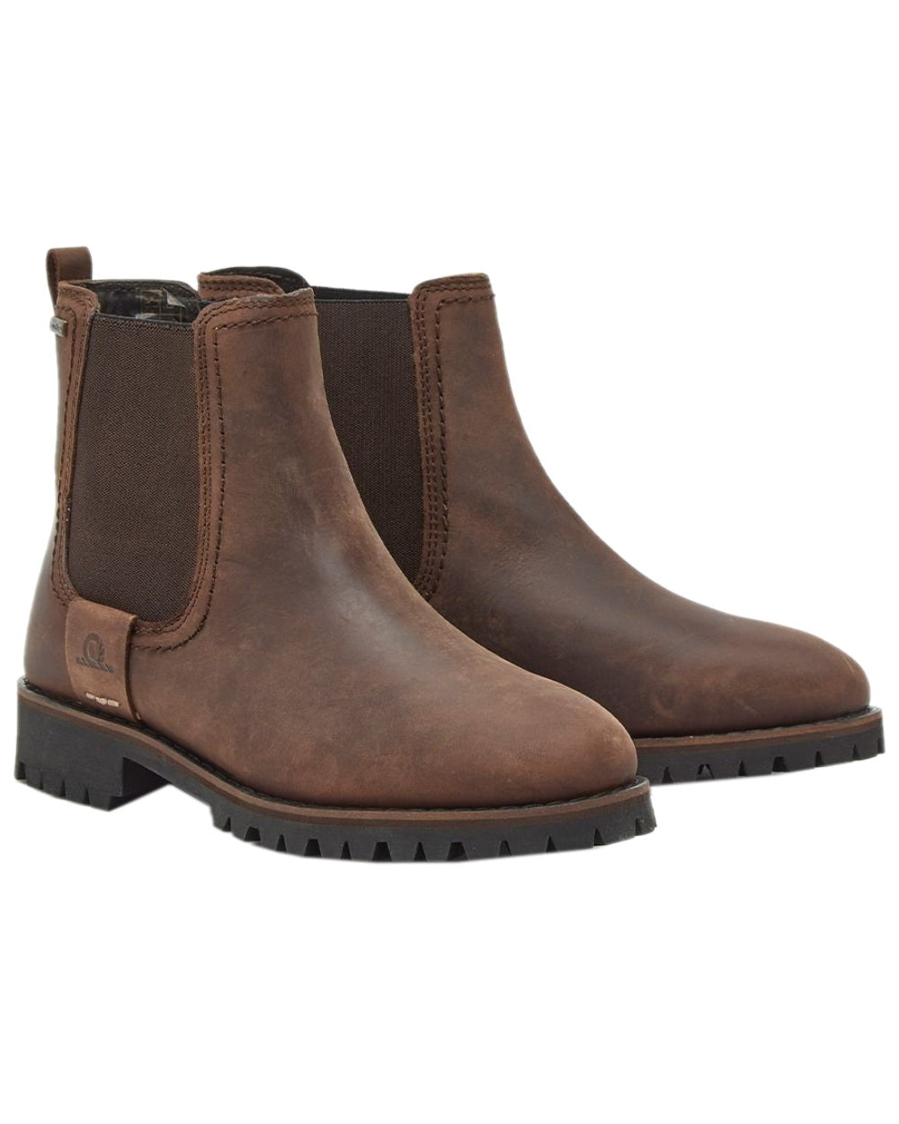 Chocolate Coloured Chatham Womens Olympia II-Premium Leather Waterproof Chelsea Boots on white background