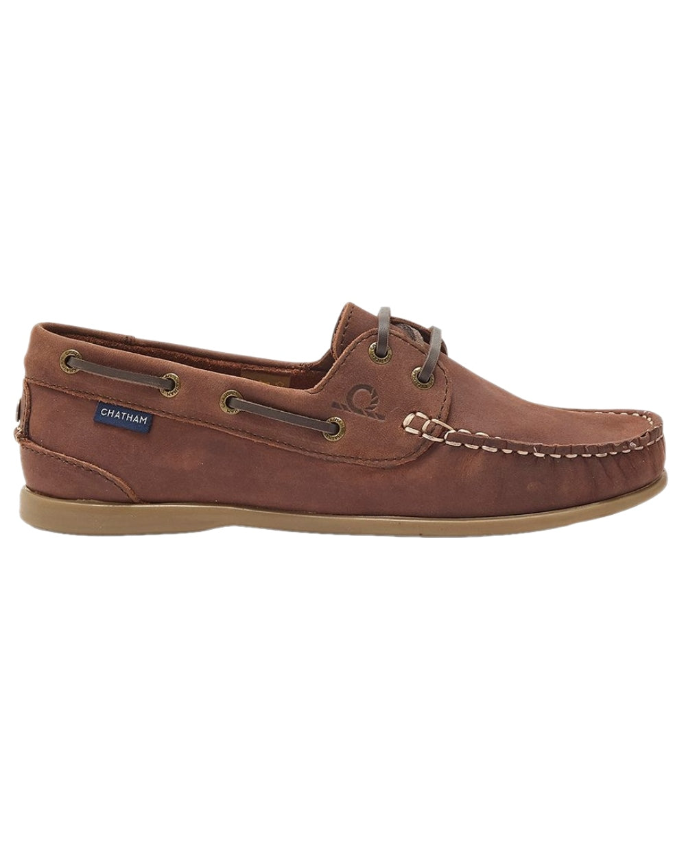 Burgundy Coloured Chatham Womens Penang Leather Boat Shoes on white background