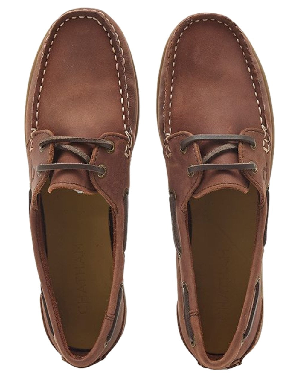 Burgundy Coloured Chatham Womens Penang Leather Boat Shoes on white background