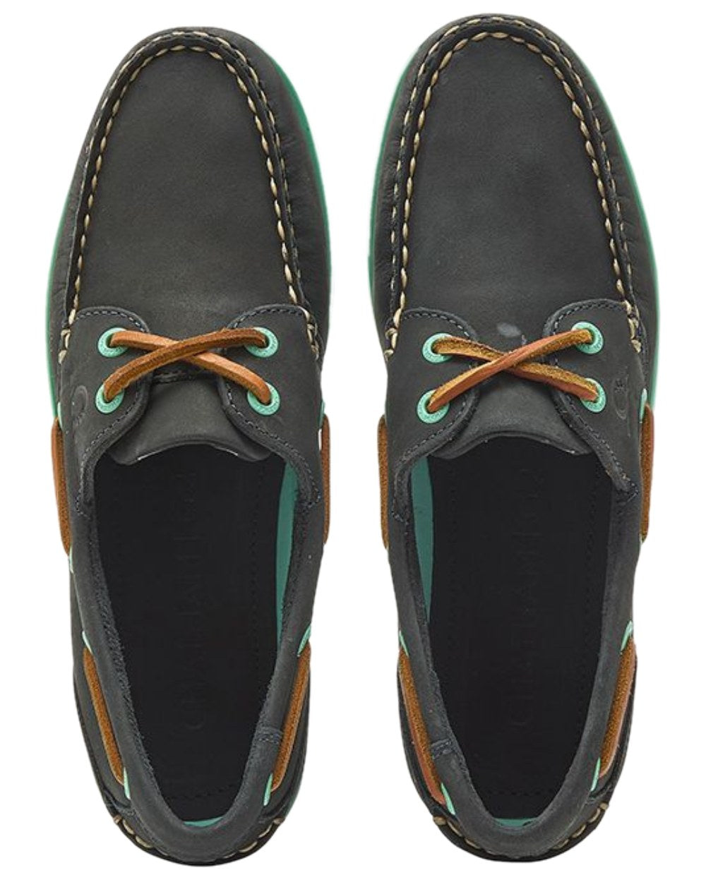 Navy Coloured Chatham Womens Pippa II G2 Leather Boat Shoes on white background