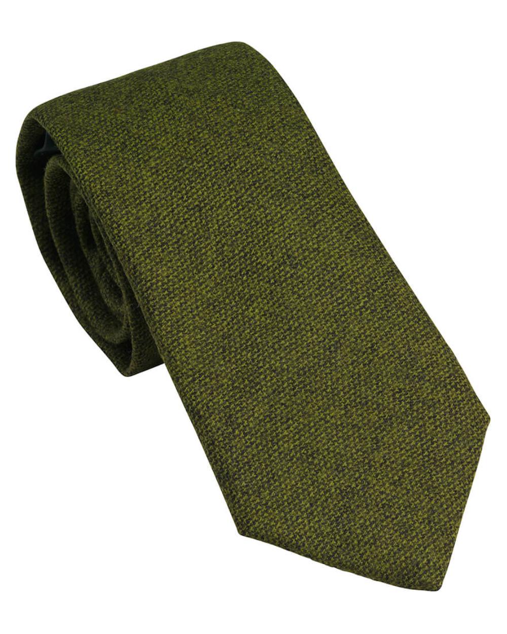 Clover Green Coloured Laksen Celtic Tweed Tie On A White Background 