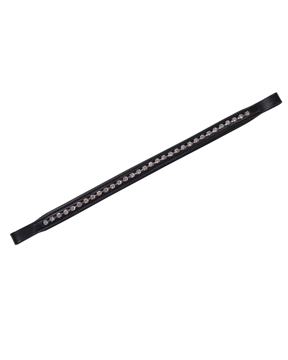 Black coloured Collegiate Large Diamante Browband on white background