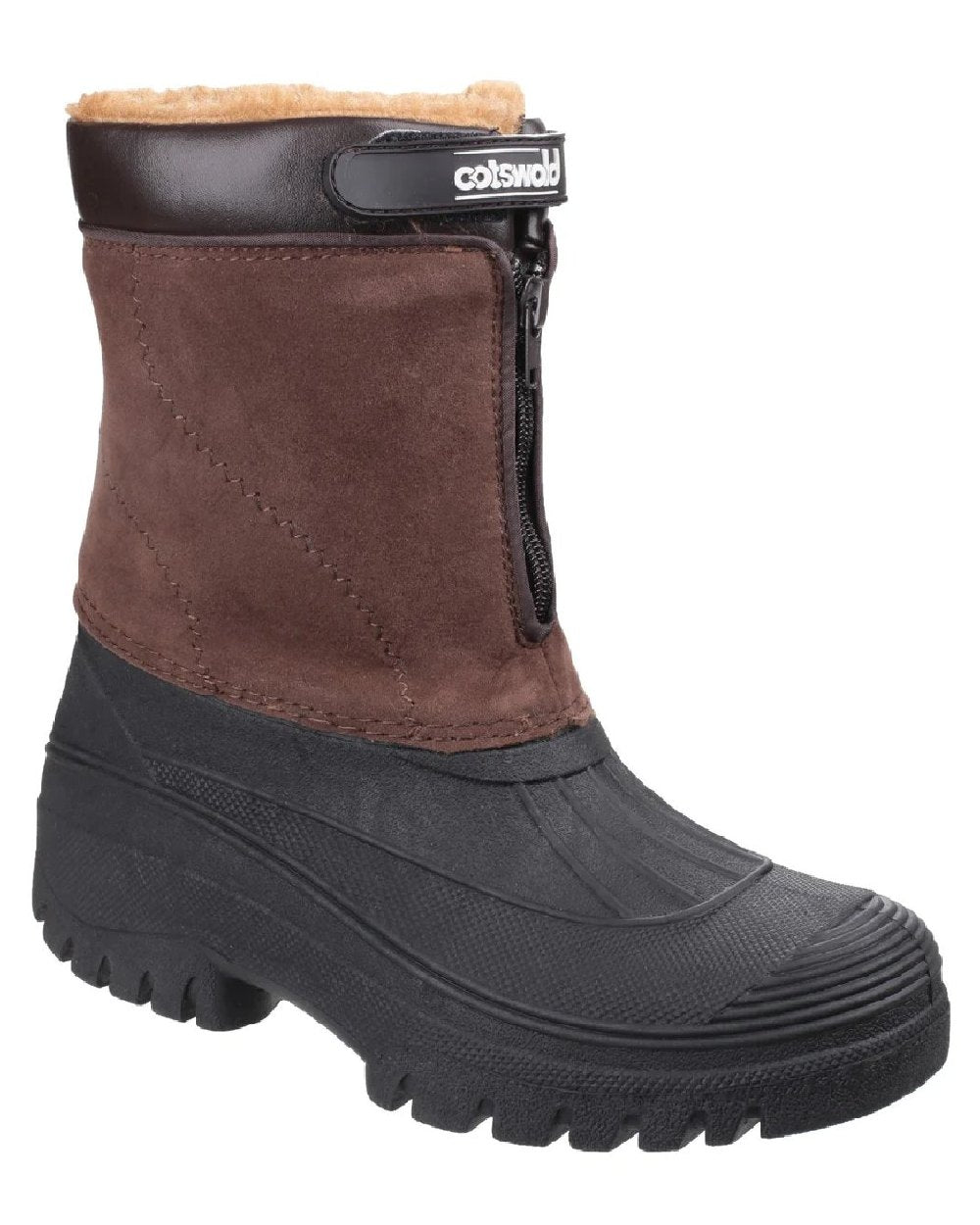 Brown coloured Cotswold Mens Venture Waterproof Winter Boots on white background