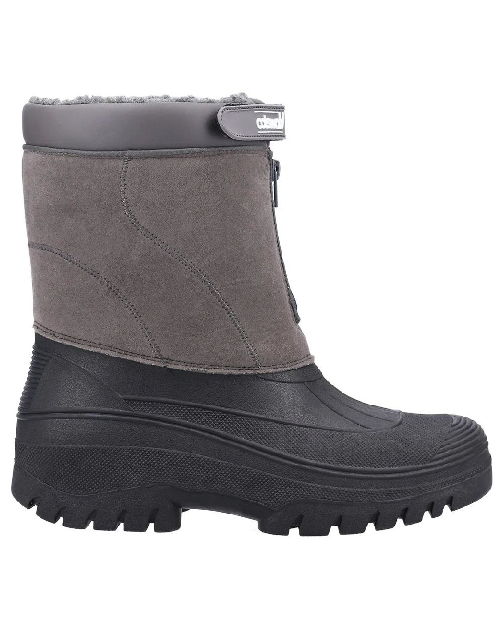 Grey coloured Cotswold Mens Venture Waterproof Winter Boots on white background