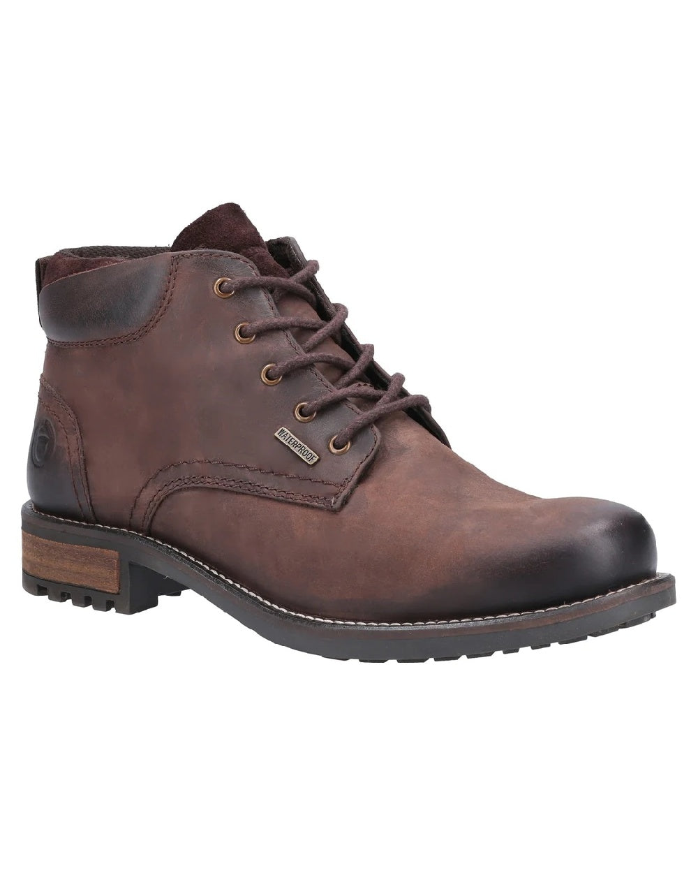 Brown coloured Cotswold Mens Woodmancote Work Boots on white background
