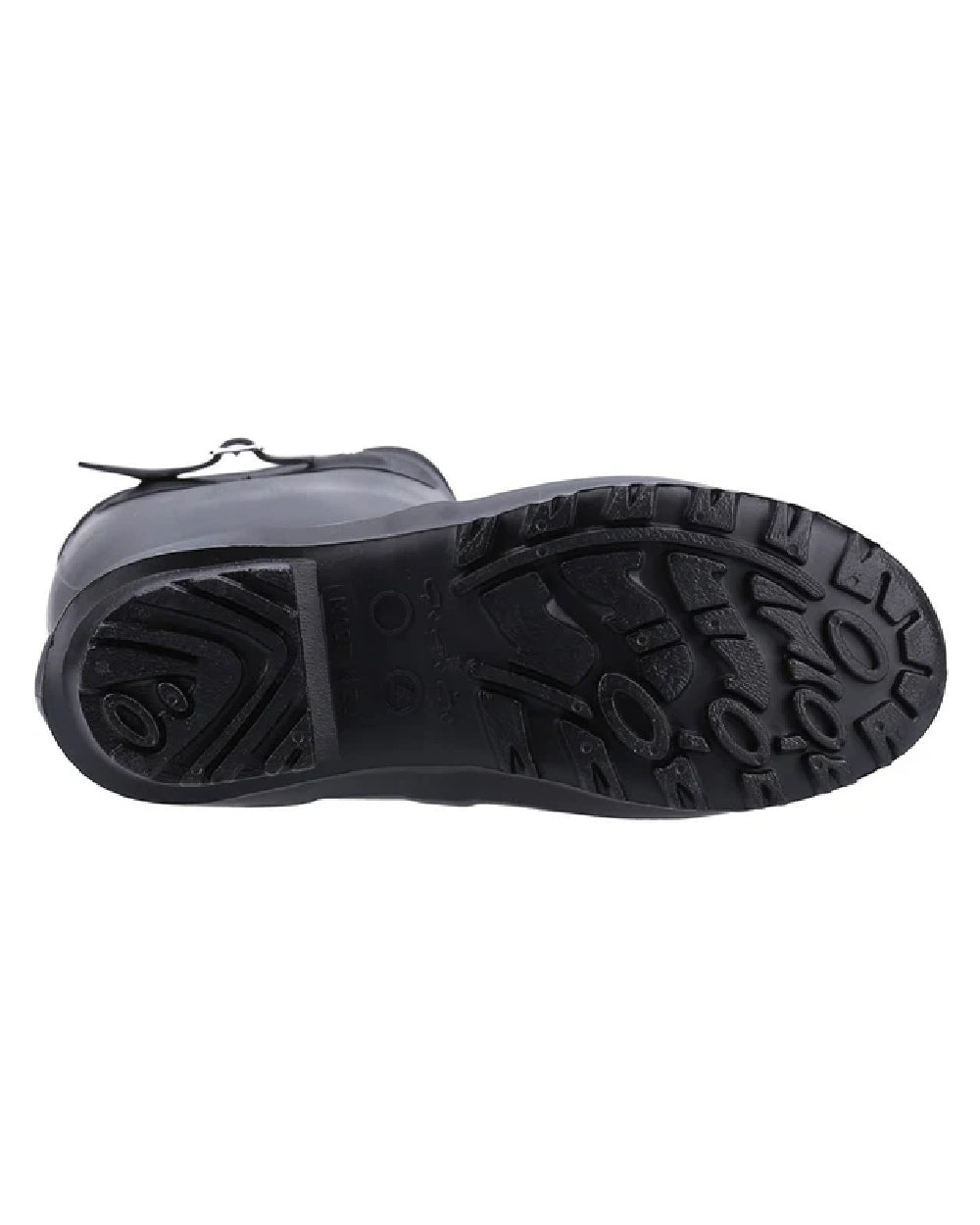 Black coloured Cotswold Sandringham Buckle Strap Wellingtons on white background