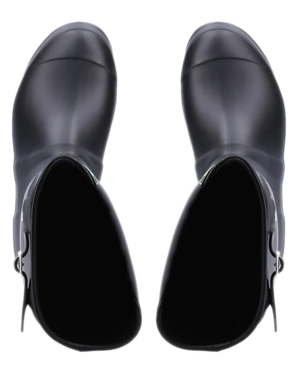 Black coloured Cotswold Sandringham Buckle Strap Wellingtons on white background