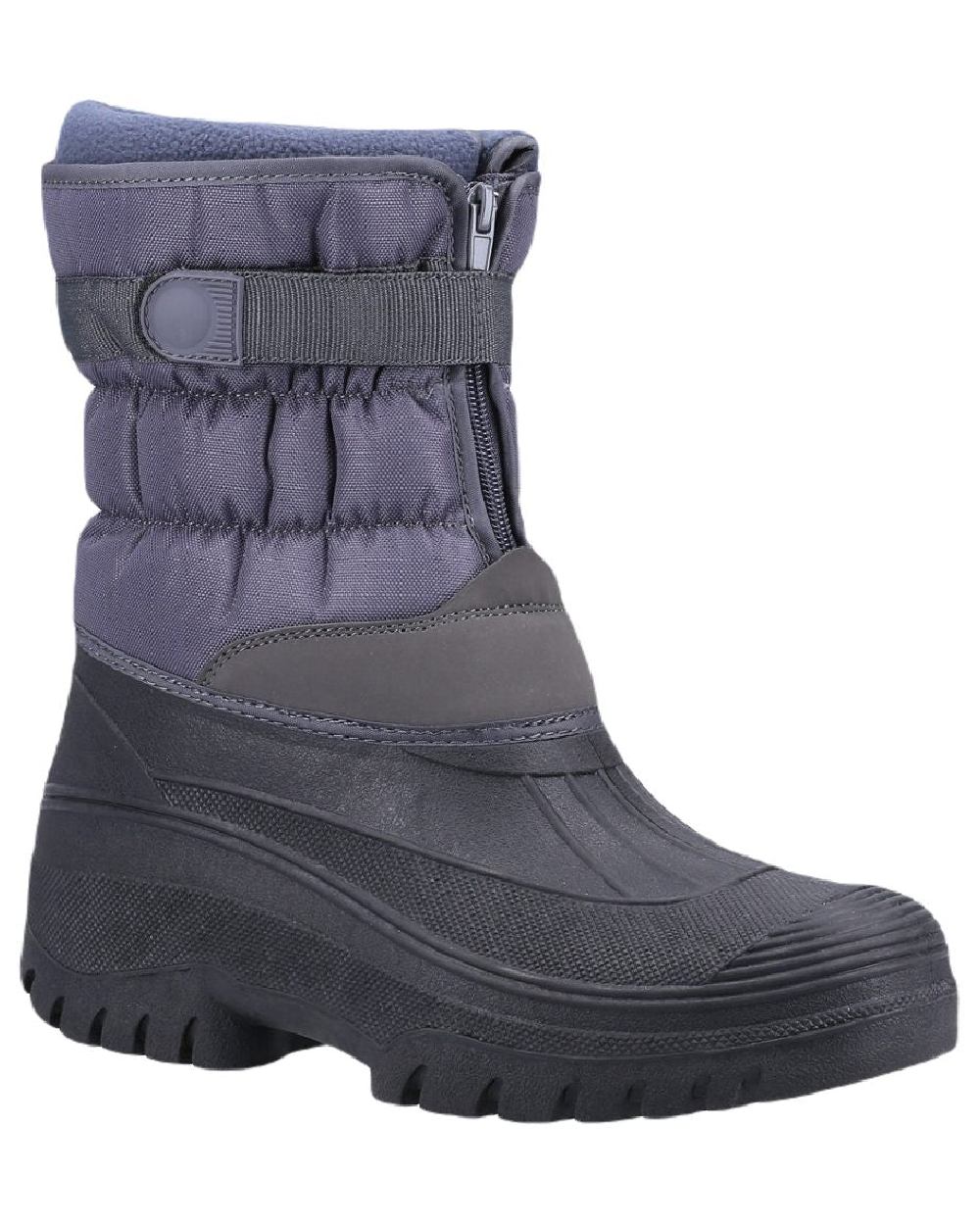 Grey coloured Cotswold Mens Chase Zip Up Winter Boots on white background