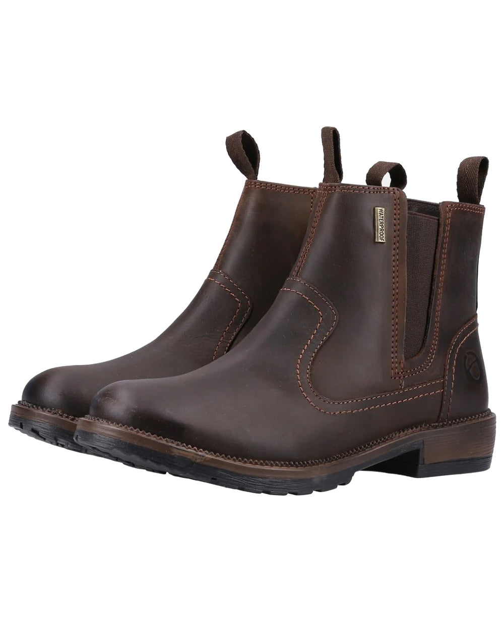 Brown coloured Cotswold Womens Laverton Ankle Boots on white background