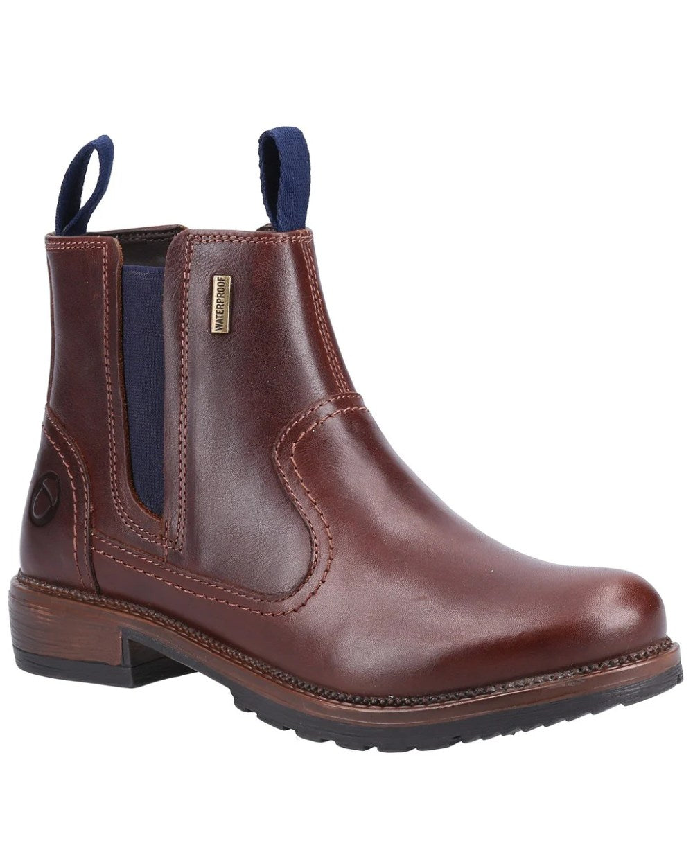 Navy coloured Cotswold Womens Laverton Ankle Boots on white background