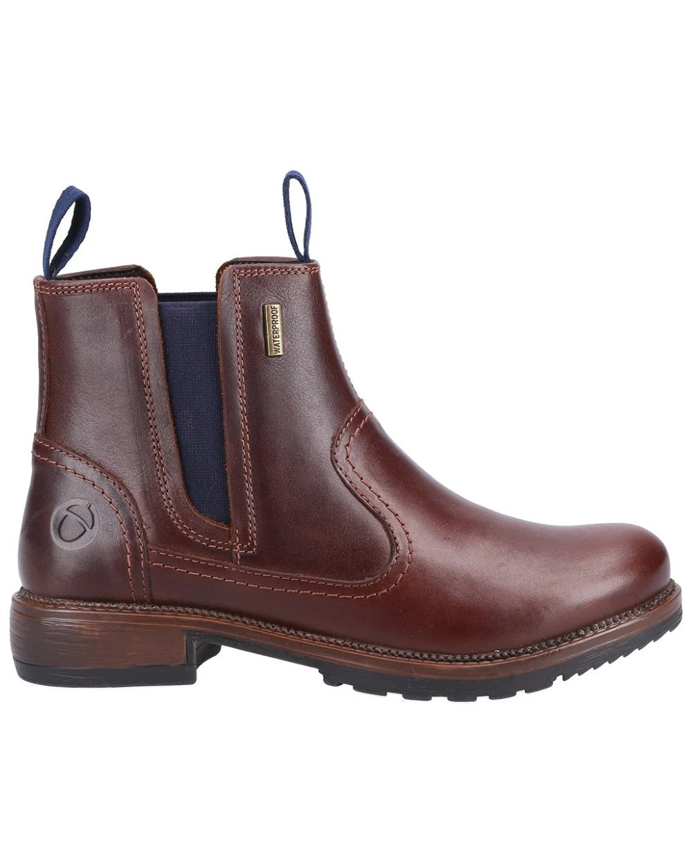 Navy coloured Cotswold Womens Laverton Ankle Boots on white background