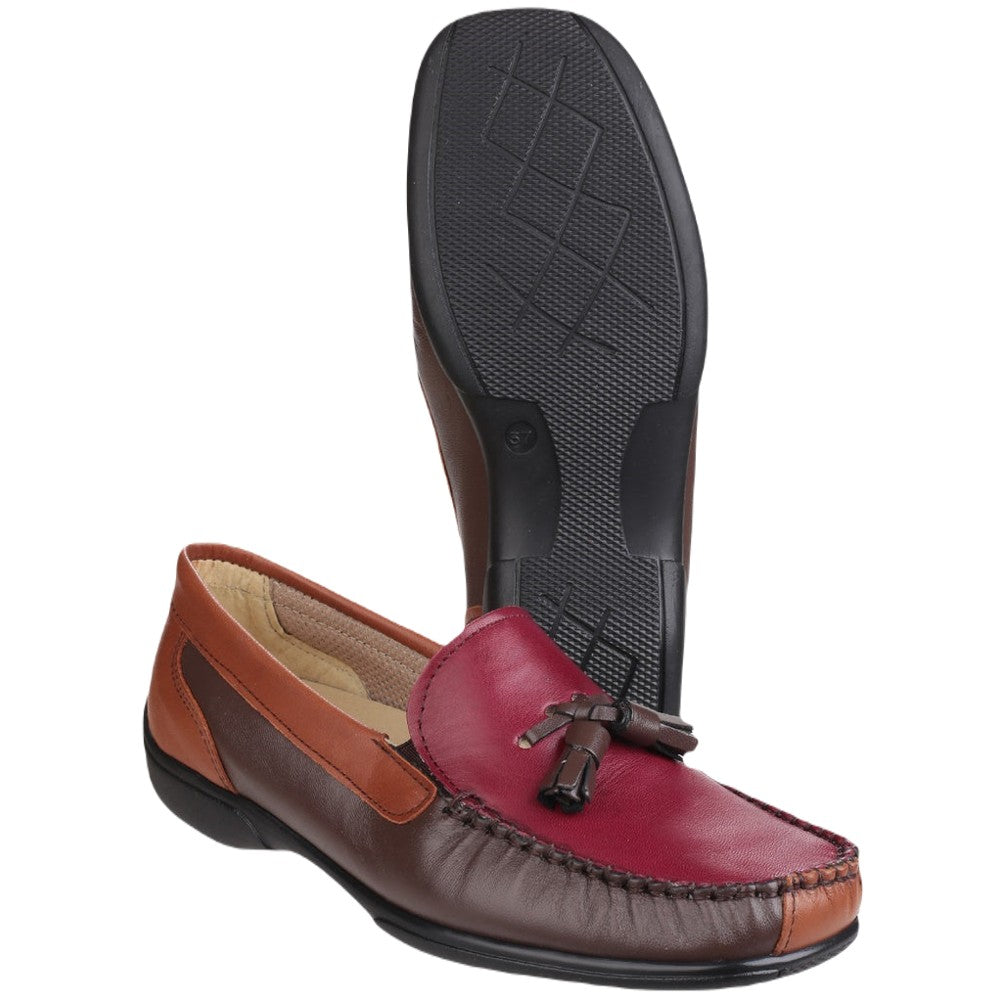 Cotswold Biddlestone Loafer Shoes In Chestnut/Tan/Wine Cotswold Biddlestone Loafer Shoes In Chestnut/Tan/Wine