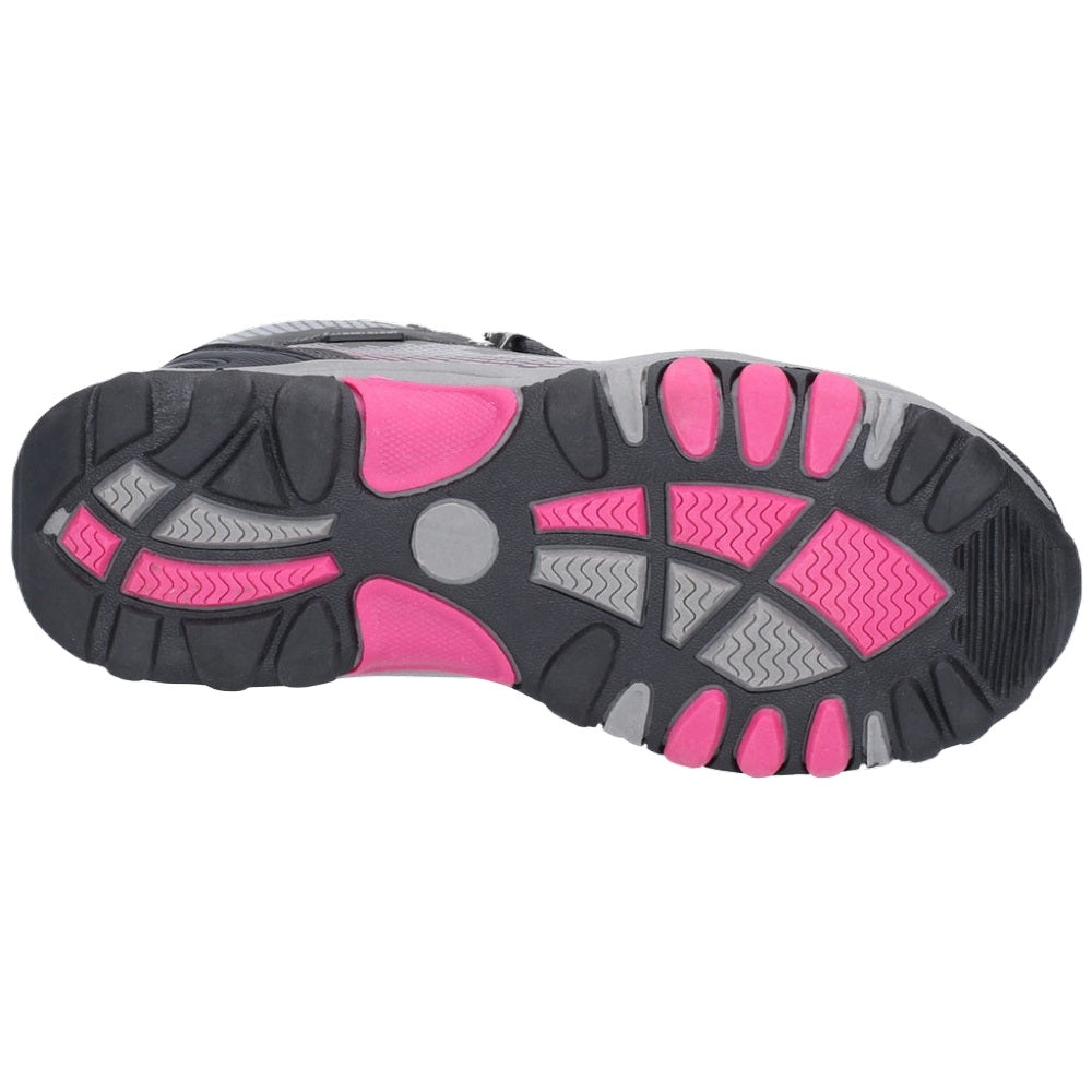 Cotswold Ducklington Lace Up Hiking Waterproof Boots In Grey Pink