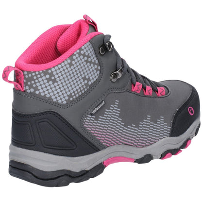 Cotswold Ducklington Lace Up Hiking Waterproof Boots In Grey Pink 