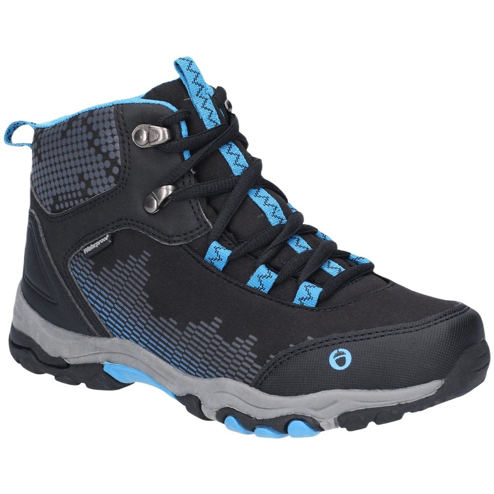 Cotswold Ducklington Lace Up Hiking Waterproof Boots In Black Blue