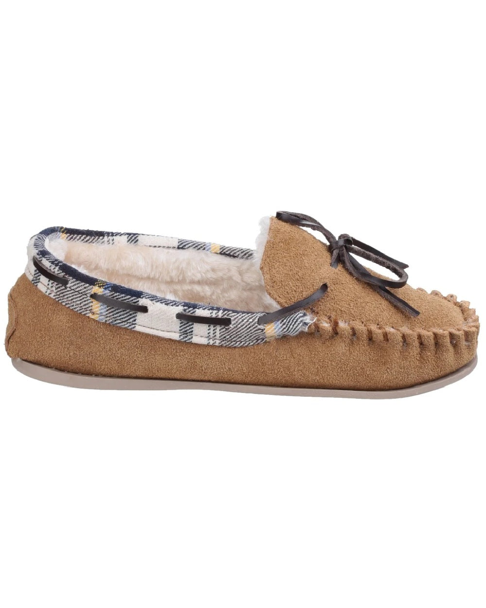 Cotswold Womens Kilkenny Moccasin Slippers in Tan