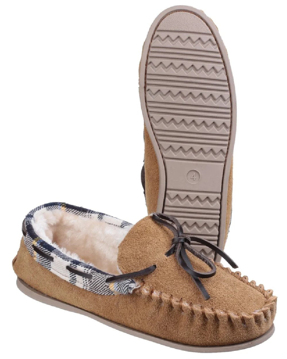 Cotswold Womens Kilkenny Moccasin Slippers in Tan