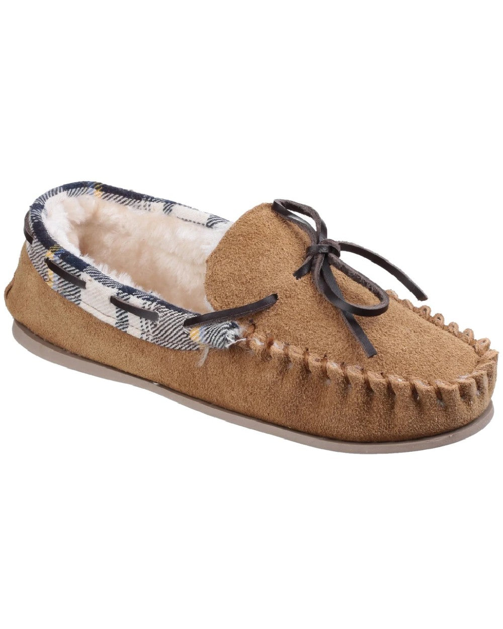 Cotswold Womens Kilkenny Moccasin Slippers in Tan
